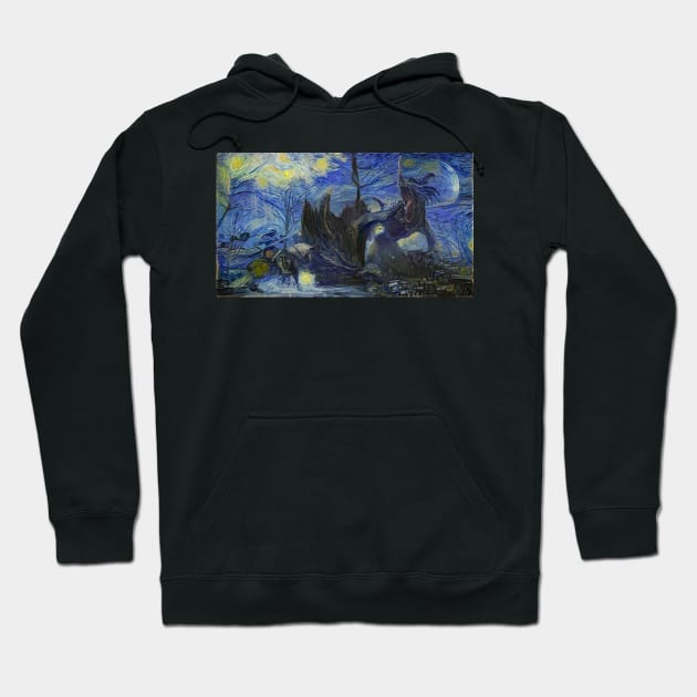 Elden Ring Boss Fight Starry Night Hoodie by Starry Night